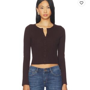 Good American Bell Sleeve Knit Cardigan